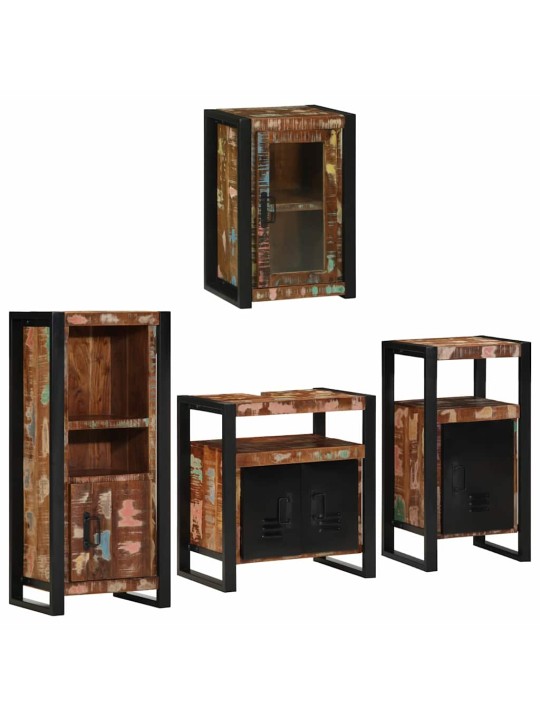 Vannas istabas mēbeļu komplekts 4 pcs ciets atjaunots koks