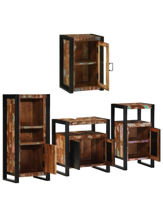 Vannas istabas mēbeļu komplekts 4 pcs ciets atjaunots koks