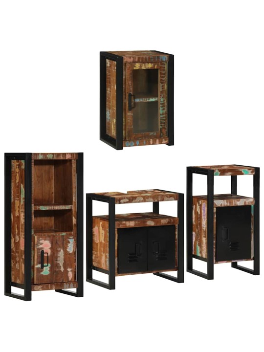 Vannas istabas mēbeļu komplekts 4 pcs ciets atjaunots koks