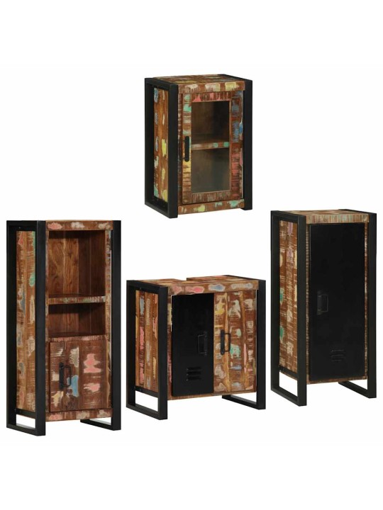 Vannas istabas mēbeļu komplekts 4 pcs ciets atjaunots koks