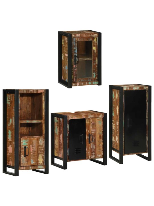 Vannas istabas mēbeļu komplekts 4 pcs ciets atjaunots koks