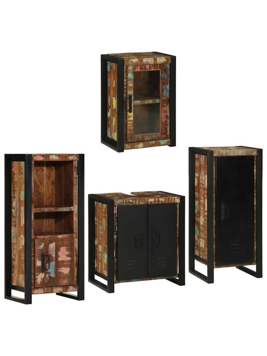 Vannas istabas mēbeļu komplekts 4 pcs ciets atjaunots koks
