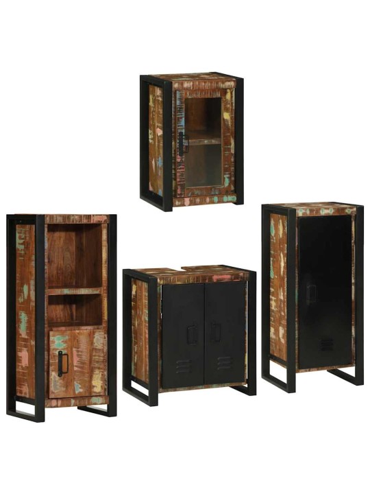 Vannas istabas mēbeļu komplekts 4 pcs ciets atjaunots koks