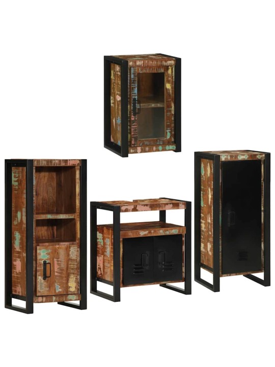 Vannas istabas mēbeļu komplekts 4 pcs ciets atjaunots koks
