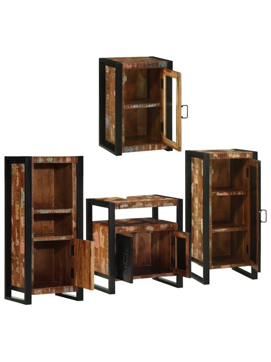 Vannas istabas mēbeļu komplekts 4 pcs ciets atjaunots koks