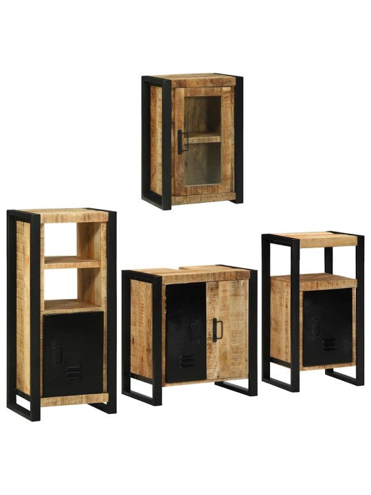 Vannas istabas mēbeļu komplekts 4 pcs brūna cieta mango koksne