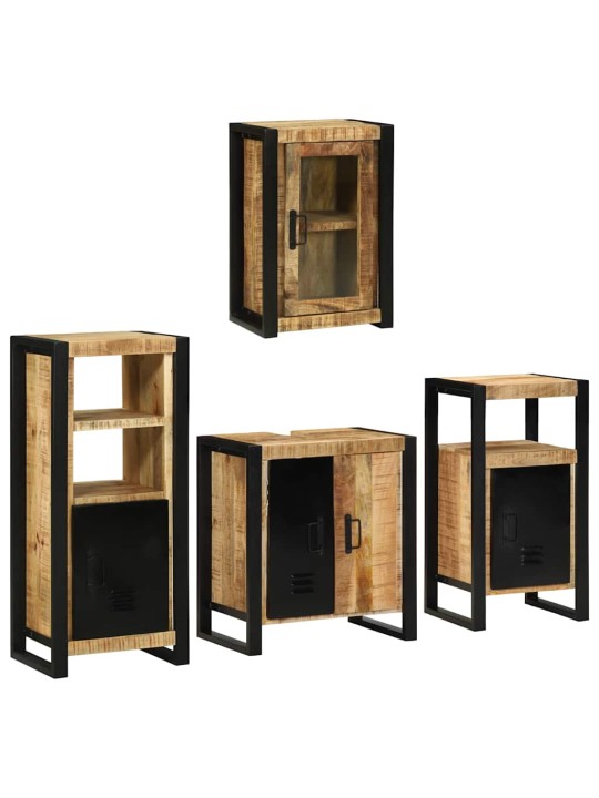 Vannas istabas mēbeļu komplekts 4 pcs brūna cieta mango koksne