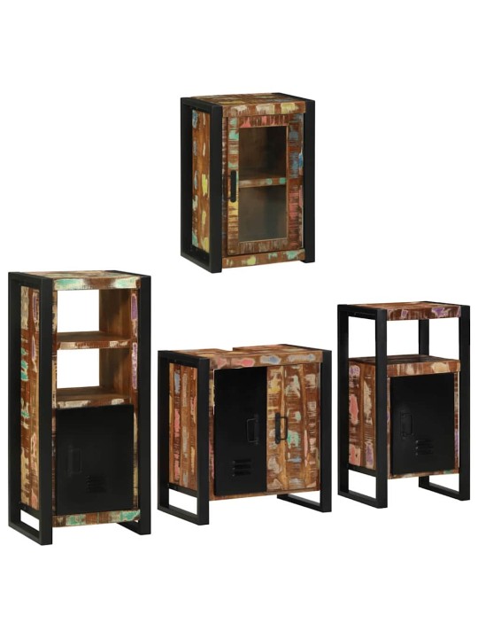 Vannas istabas mēbeļu komplekts 4 pcs ciets atjaunots koks