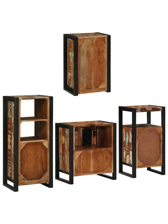 Vannas istabas mēbeļu komplekts 4 pcs ciets atjaunots koks
