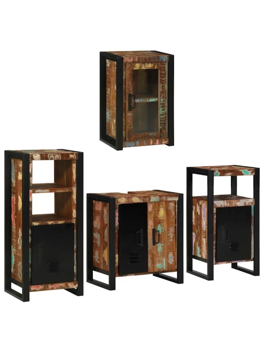 Vannas istabas mēbeļu komplekts 4 pcs ciets atjaunots koks