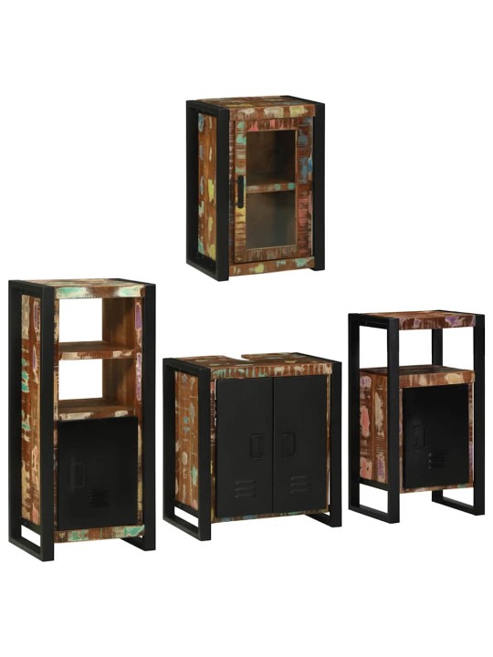 Vannas istabas mēbeļu komplekts 4 pcs ciets atjaunots koks