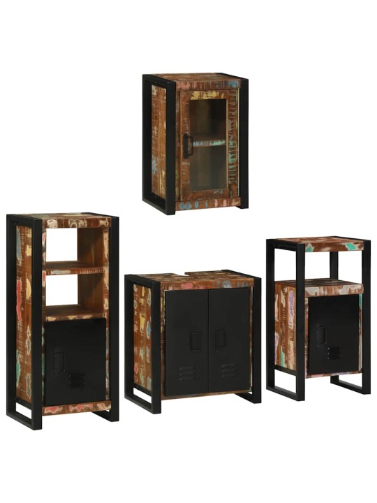 Vannas istabas mēbeļu komplekts 4 pcs ciets atjaunots koks