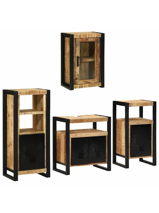 Vannas istabas mēbeļu komplekts 4 pcs brūna cieta mango koksne