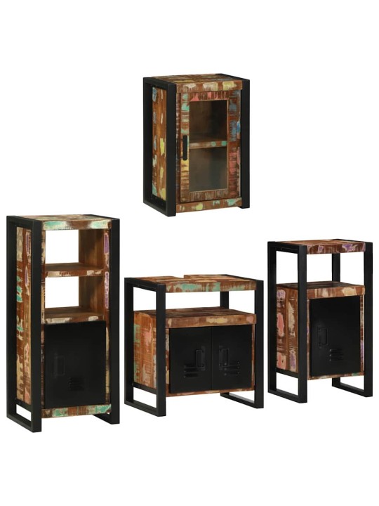 Vannas istabas mēbeļu komplekts 4 pcs ciets atjaunots koks