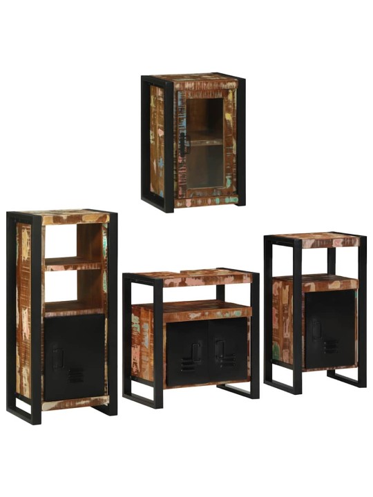 Vannas istabas mēbeļu komplekts 4 pcs ciets atjaunots koks