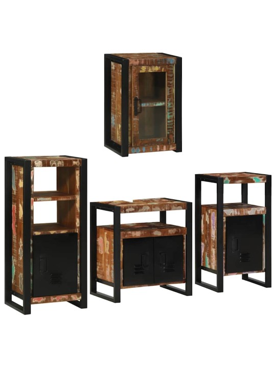 Vannas istabas mēbeļu komplekts 4 pcs ciets atjaunots koks