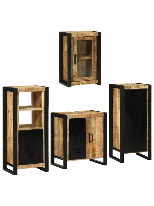 Vannas istabas mēbeļu komplekts 4 pcs brūna cieta mango koksne