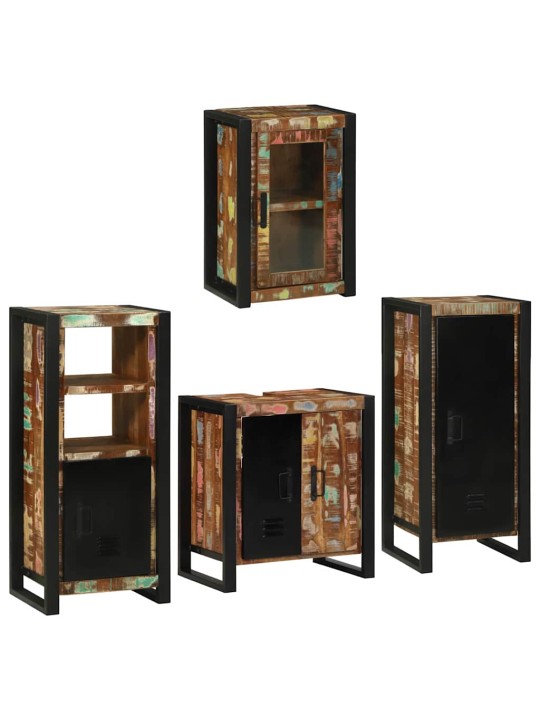Vannas istabas mēbeļu komplekts 4 pcs ciets atjaunots koks