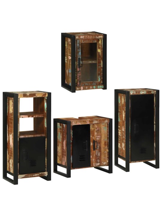 Vannas istabas mēbeļu komplekts 4 pcs ciets atjaunots koks