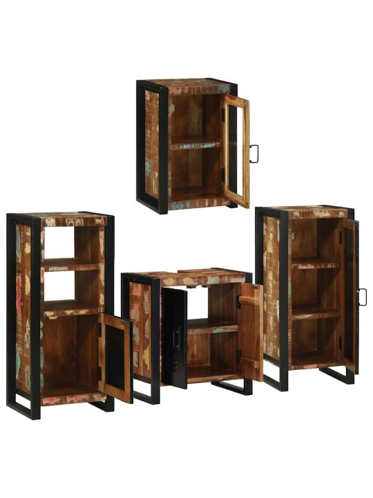 Vannas istabas mēbeļu komplekts 4 pcs ciets atjaunots koks