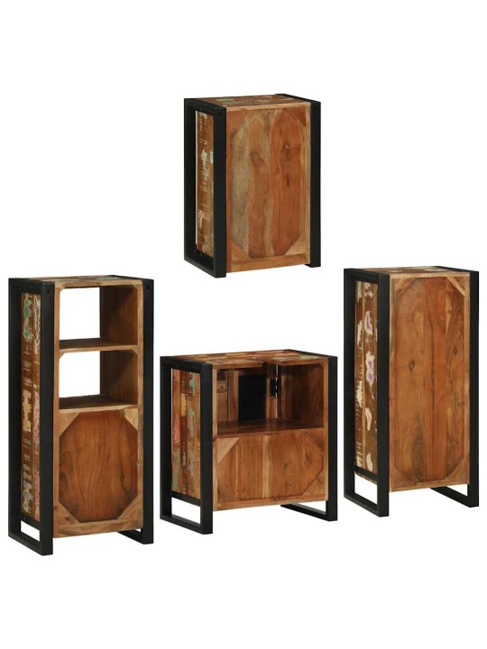 Vannas istabas mēbeļu komplekts 4 pcs ciets atjaunots koks