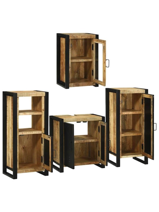 Vannas istabas mēbeļu komplekts 4 pcs brūna cieta mango koksne