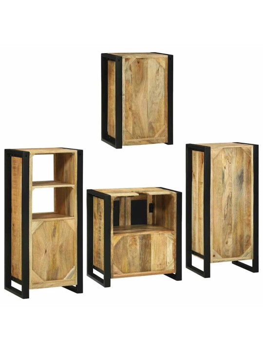 Vannas istabas mēbeļu komplekts 4 pcs brūna cieta mango koksne