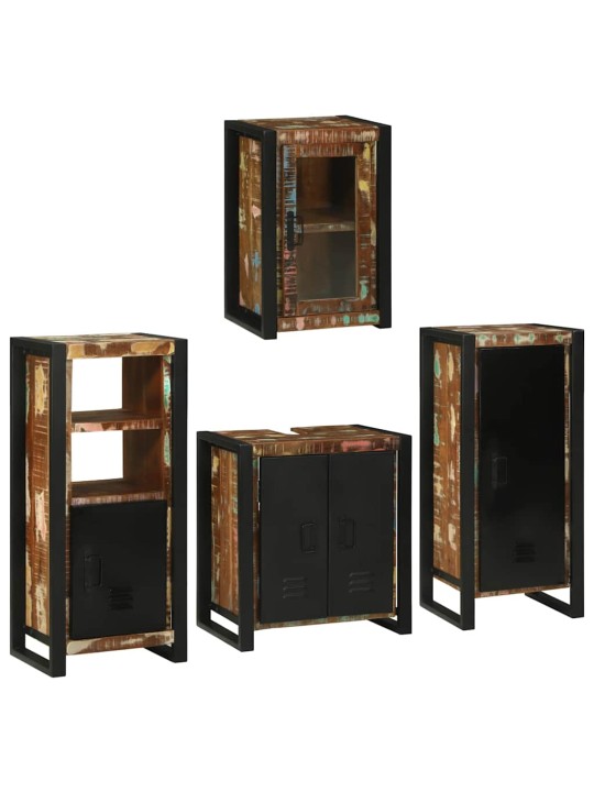 Vannas istabas mēbeļu komplekts 4 pcs ciets atjaunots koks