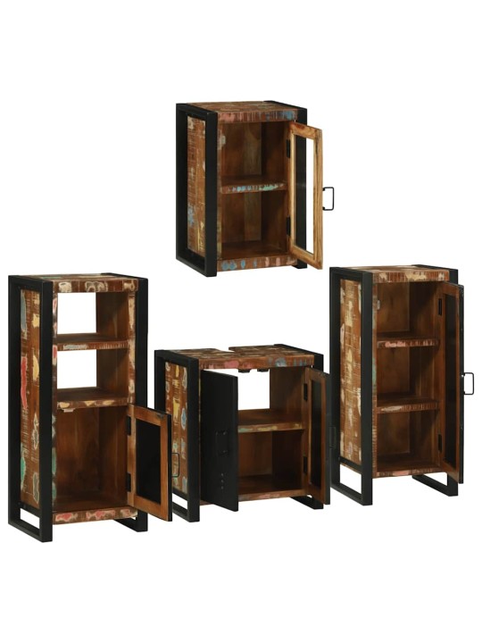 Vannas istabas mēbeļu komplekts 4 pcs ciets atjaunots koks