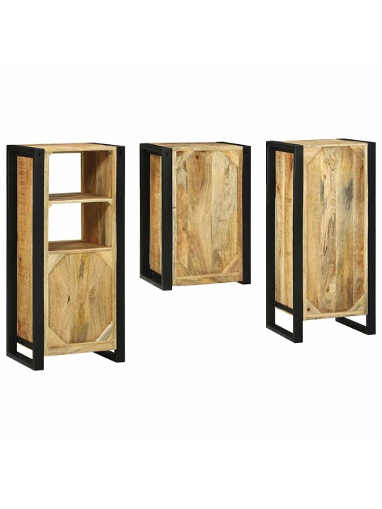 Vannas istabas mēbeļu komplekts 3 pcs brūna cieta mango koksne