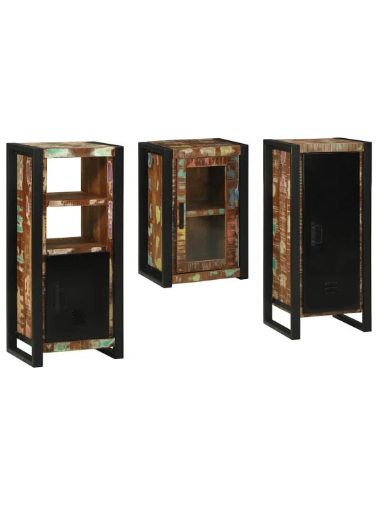 Vannas istabas mēbeļu komplekts 3 pcs ciets atjaunots koks