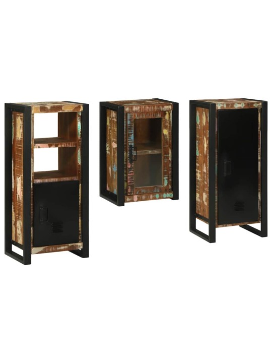 Vannas istabas mēbeļu komplekts 3 pcs ciets atjaunots koks