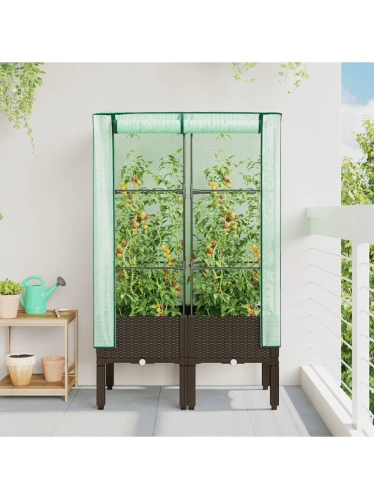 Paaugstināta puķu kaste ar pārsegu, 80x40x140 cm
