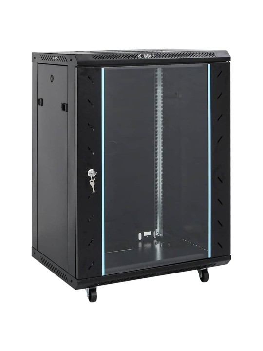 15u servera skapis, 19", ip20, melns, 60x45x86 cm