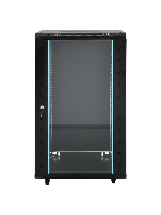18u servera skapis, 19", ip20, melns, 60x60x100 cm
