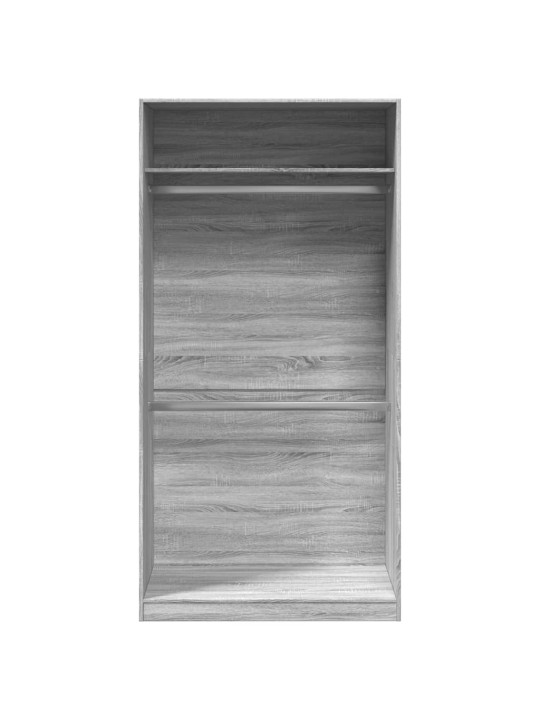 Drēbju plaukts, pelēka ozola, 100x50x200 cm, inženierijas koks
