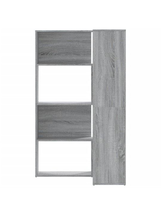 4-līmeņu grāmatu plaukts, pelēks,85x85x140cm, inženierijas koks