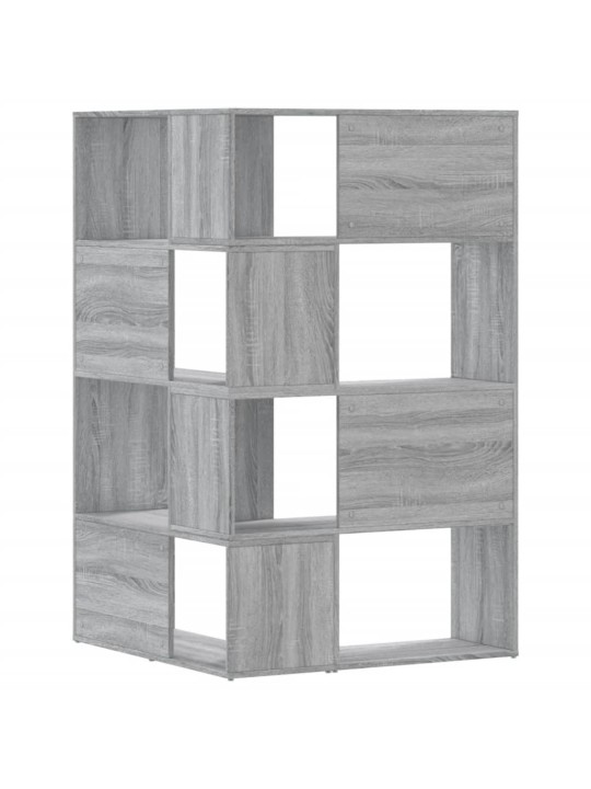 4-līmeņu grāmatu plaukts, pelēks,85x85x140cm, inženierijas koks