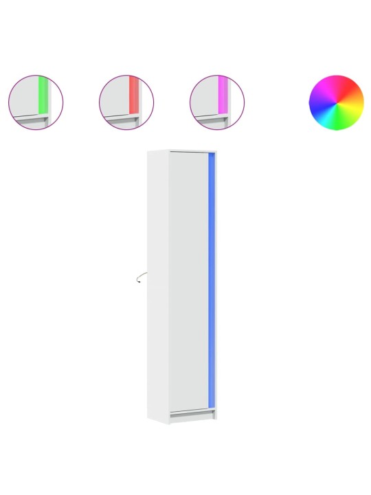 Augstais skapītis ar led, balts, 41,5x32,5x200 cm