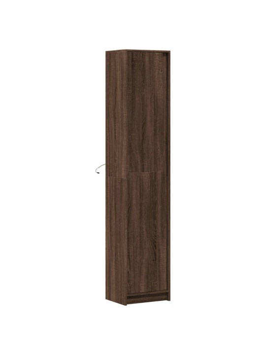 Augstais skapītis ar led, brūna koka krāsa, 41,5x32,5x200 cm