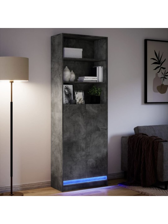 Augstais skapītis ar led, betona pelēks, 69x32,5x200 cm