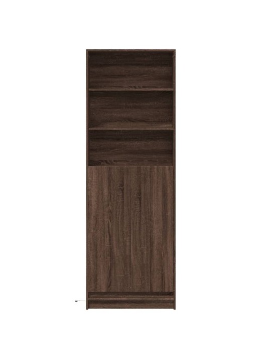 Augstais skapītis ar led, brūna koka krāsa, 69x32,5x200 cm