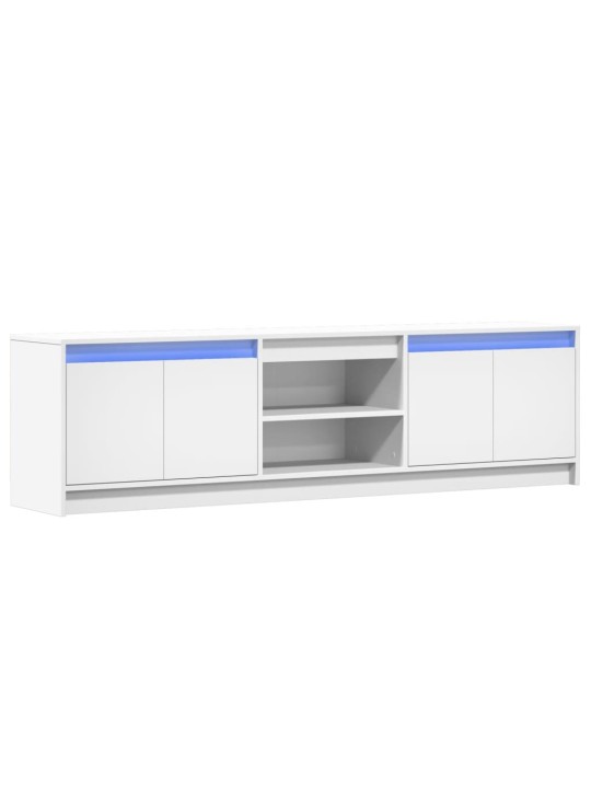 Tv skapītis ar led, balts, 180x34x50 cm, inženierijas koks
