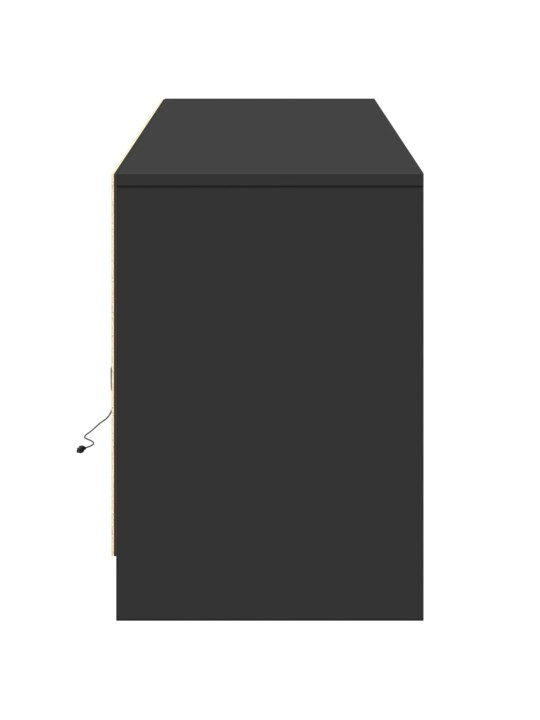Tv skapītis ar led, melns, 180x34x50 cm, inženierijas koks
