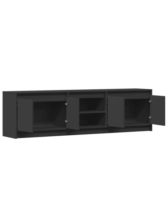 Tv skapītis ar led, melns, 180x34x50 cm, inženierijas koks