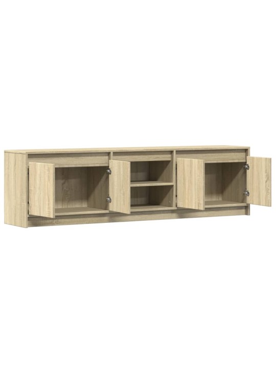 Tv skapītis ar led, koka krāsa, 180x34x50 cm, inženierijas koks