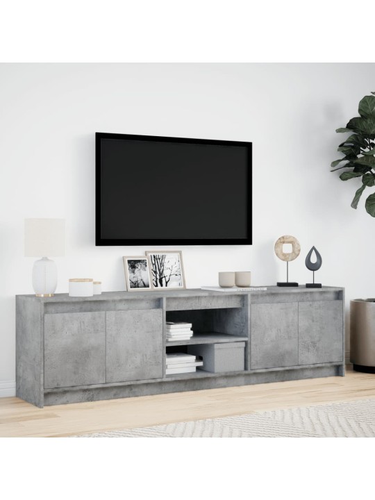 Tv skapītis ar led, pelēks, 180x34x50 cm, inženierijas koks