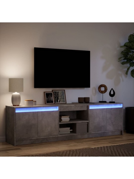 Tv skapītis ar led, pelēks, 180x34x50 cm, inženierijas koks