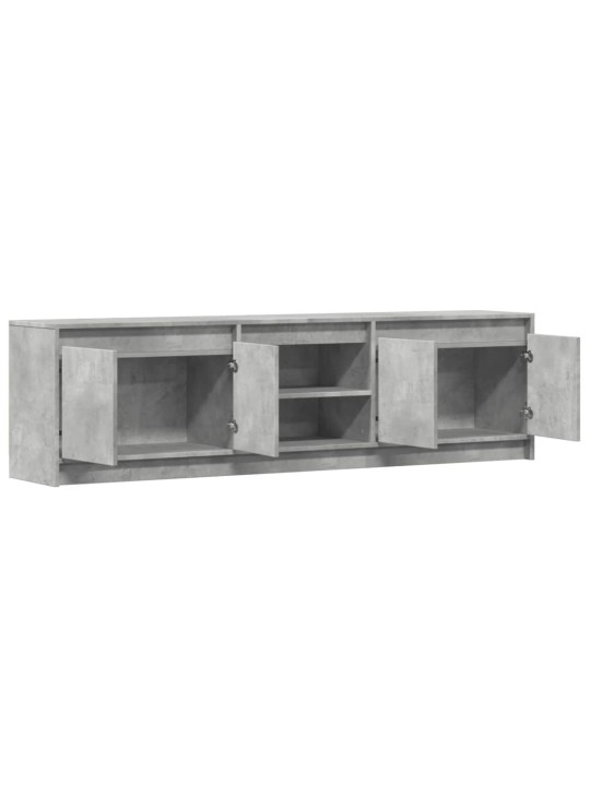 Tv skapītis ar led, pelēks, 180x34x50 cm, inženierijas koks