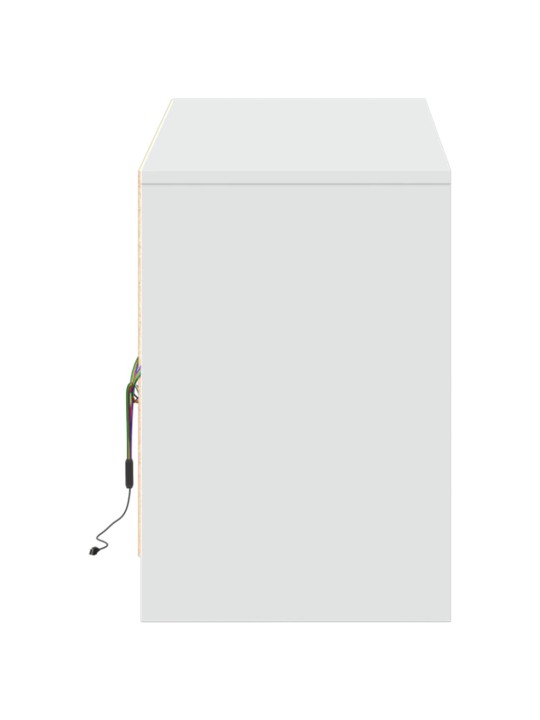 Tv skapītis ar led, balts, 140x34x50 cm, inženierijas koks